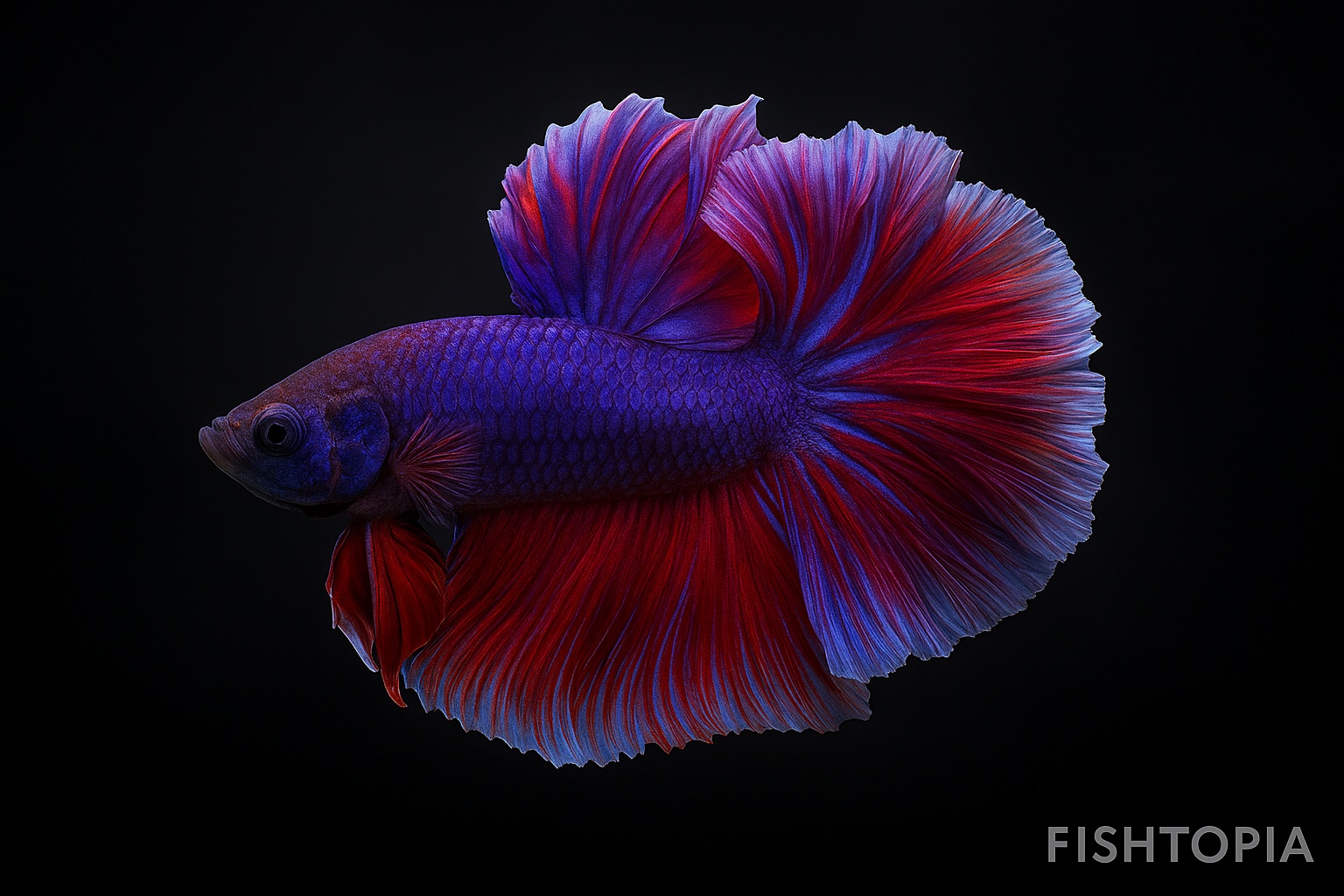 Betta splendens Halfmoon purple – Kampffisch