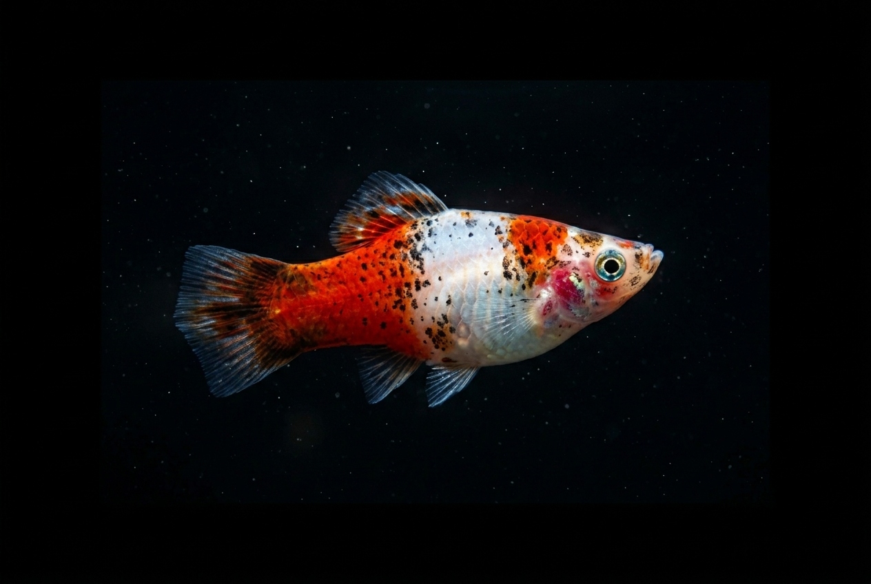 Platy weiß rot calico