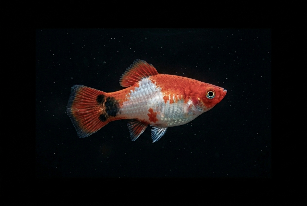 Platy Micky Mouse rot weiß