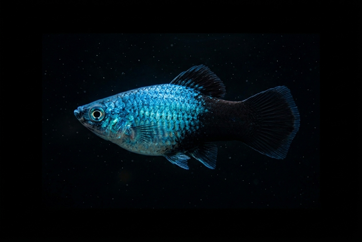Platy Blau Neon Tuxedo