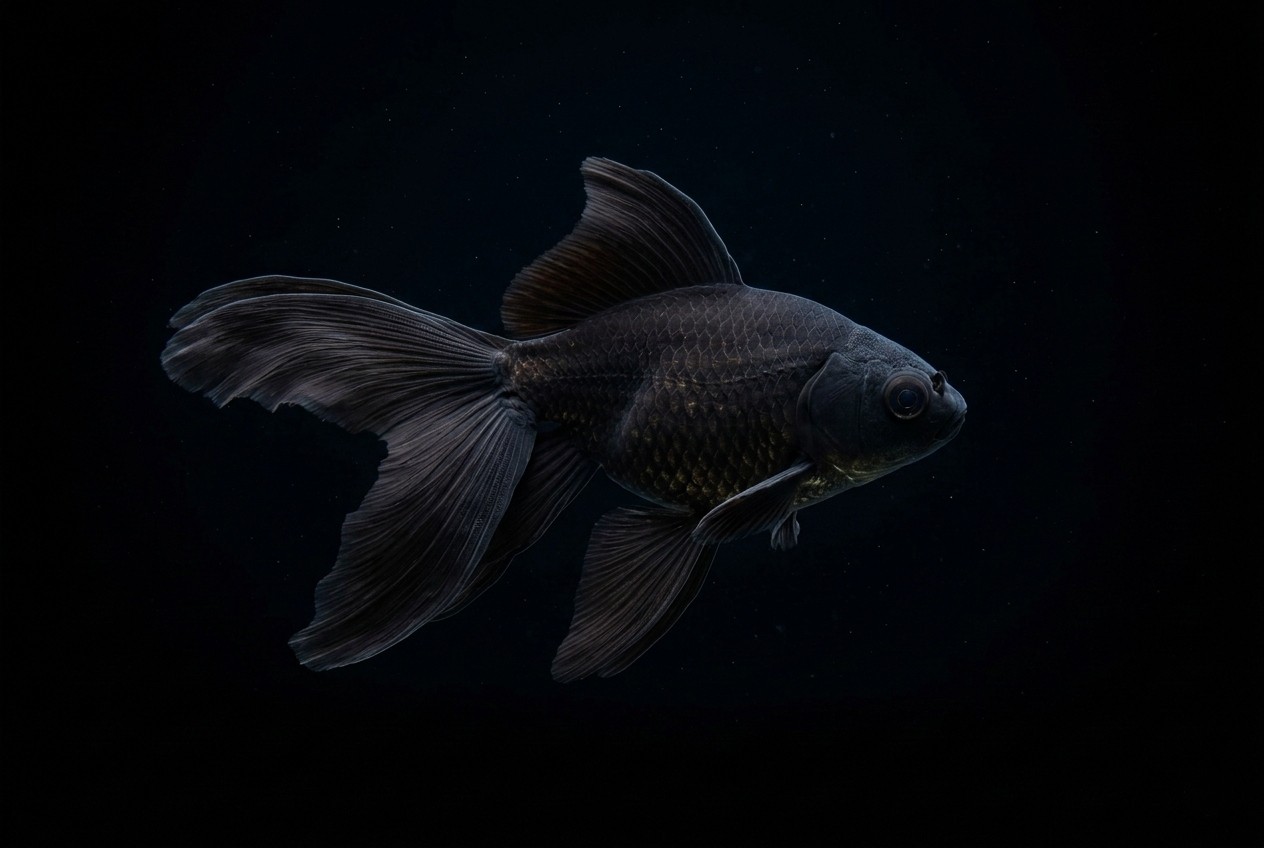 Goldfisch Schleierschwanz schwarz