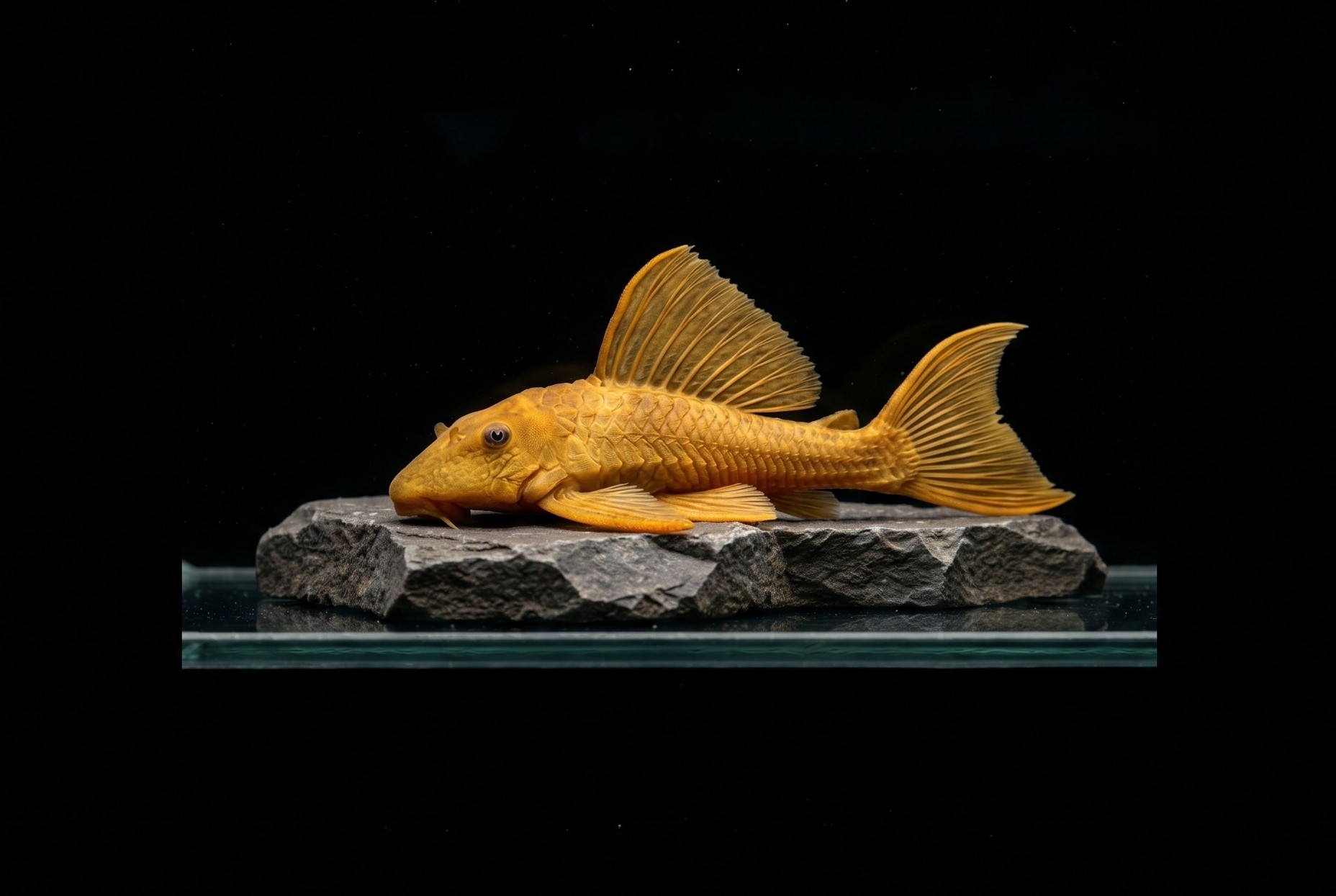Hypostomus luteus - Goldener Segelflossenwels – Bild 2